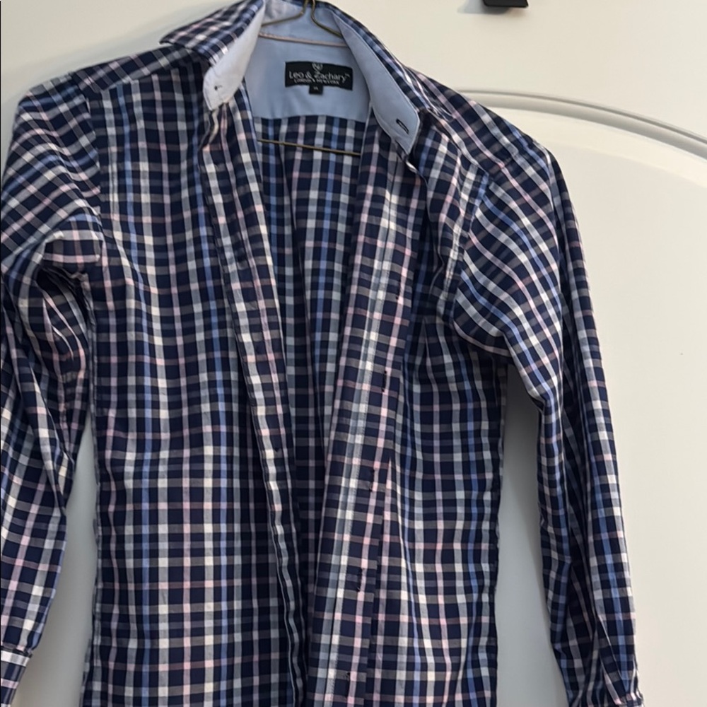 Boy’s Blue, White and Pink Checkered Shirt